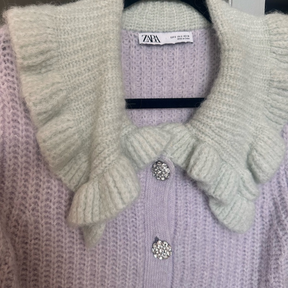 Lavender Ruffle Collar Sweater - Picture 6 of 8
